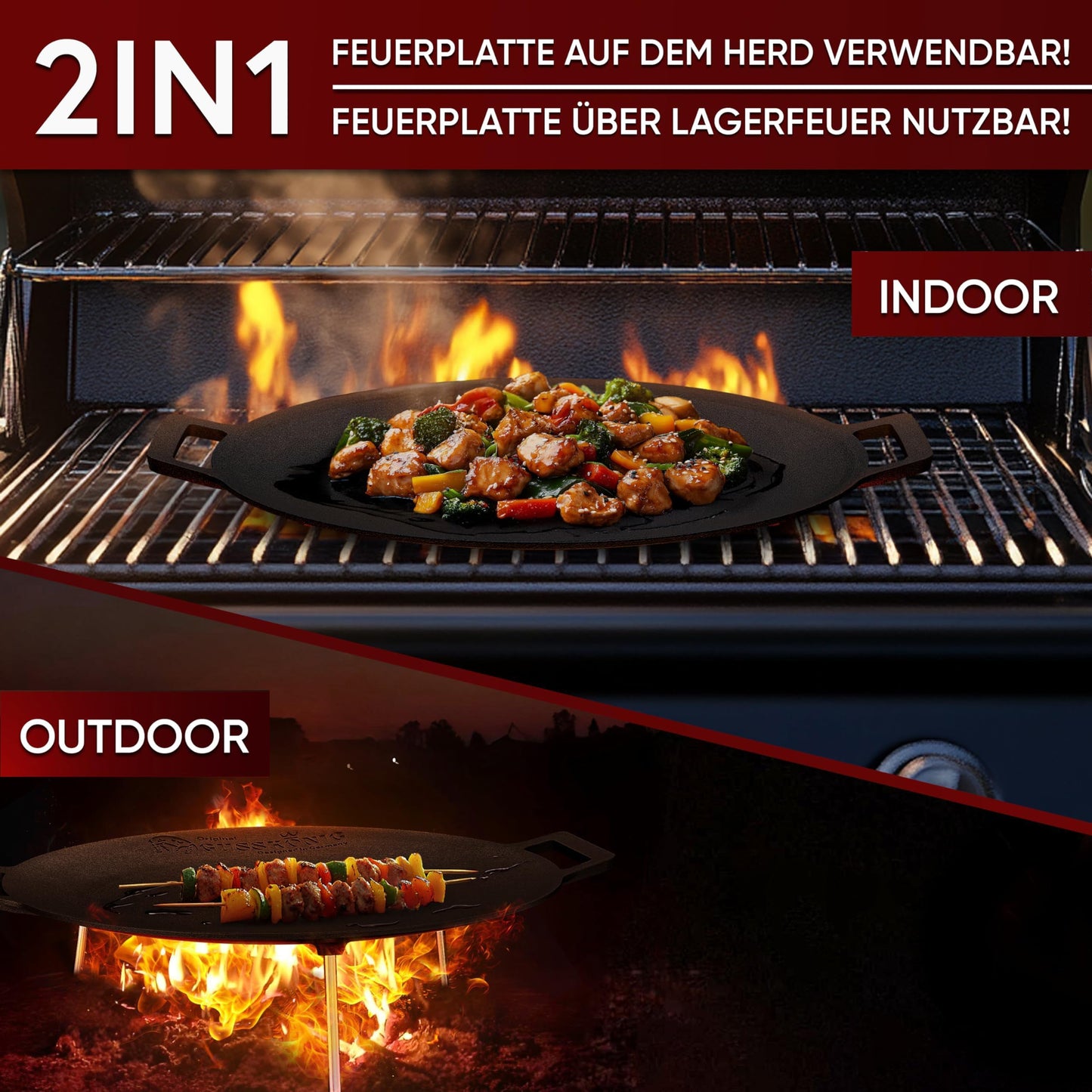 Gusseisen Grillplatte (Ø 42 cm)